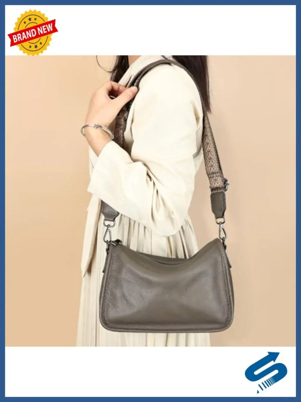 Genuine Leather Crossbody Bag Small Hobo Purse Adjustable Strap
